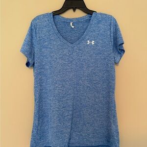 Under Armour Women's Heathered Blue V-Neck Tee